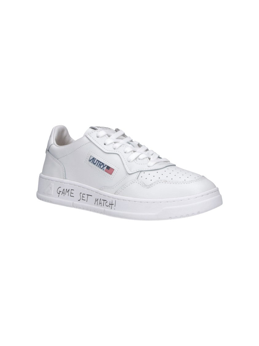 Autry White Medalist Calf Leather Sneakers