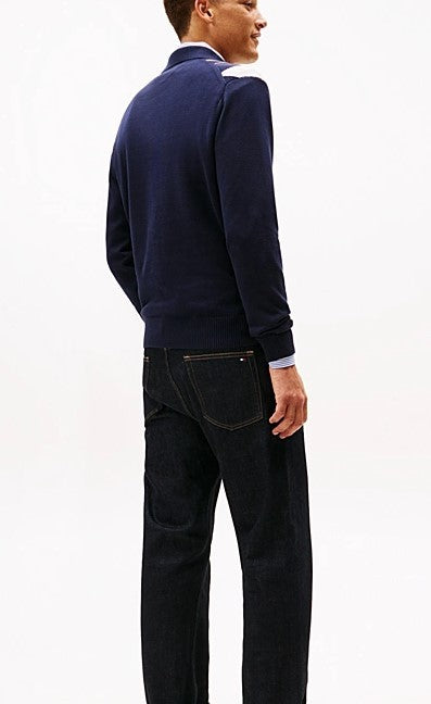 Tommy Hilfiger Diamond Pattern Long-Sleeve Rugby-Style Top