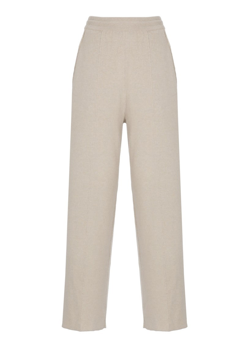 Lanvin Wide-Leg Trousers With Drawstring Waist And Textured Finish