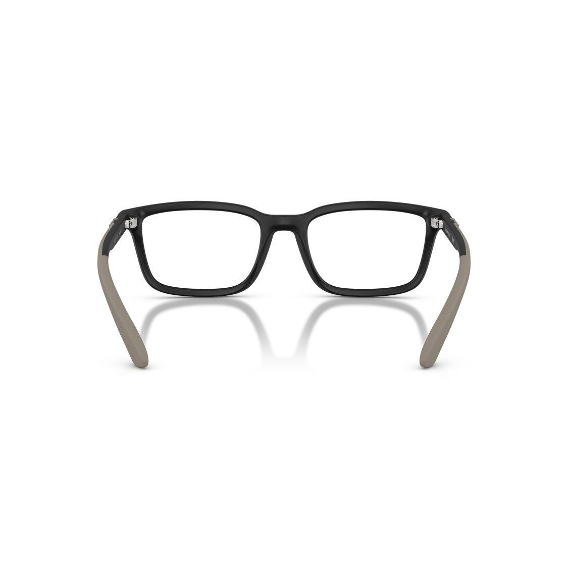 Emporio Armani 0Ea3259 Matte Black Rectangular Eyeglass Frames With Taupe Temples