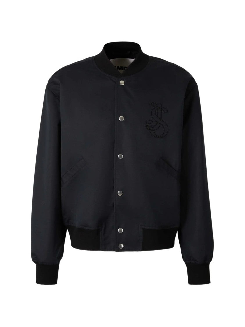 Jil Sander Black Sleek Minimalist Bomber Jacket