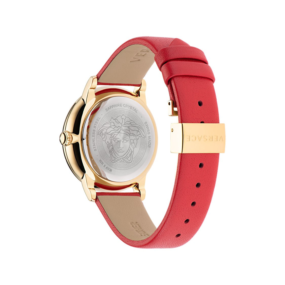 Versace Quartz Watch With 3D Medusa Head And Gold-Tone Finish