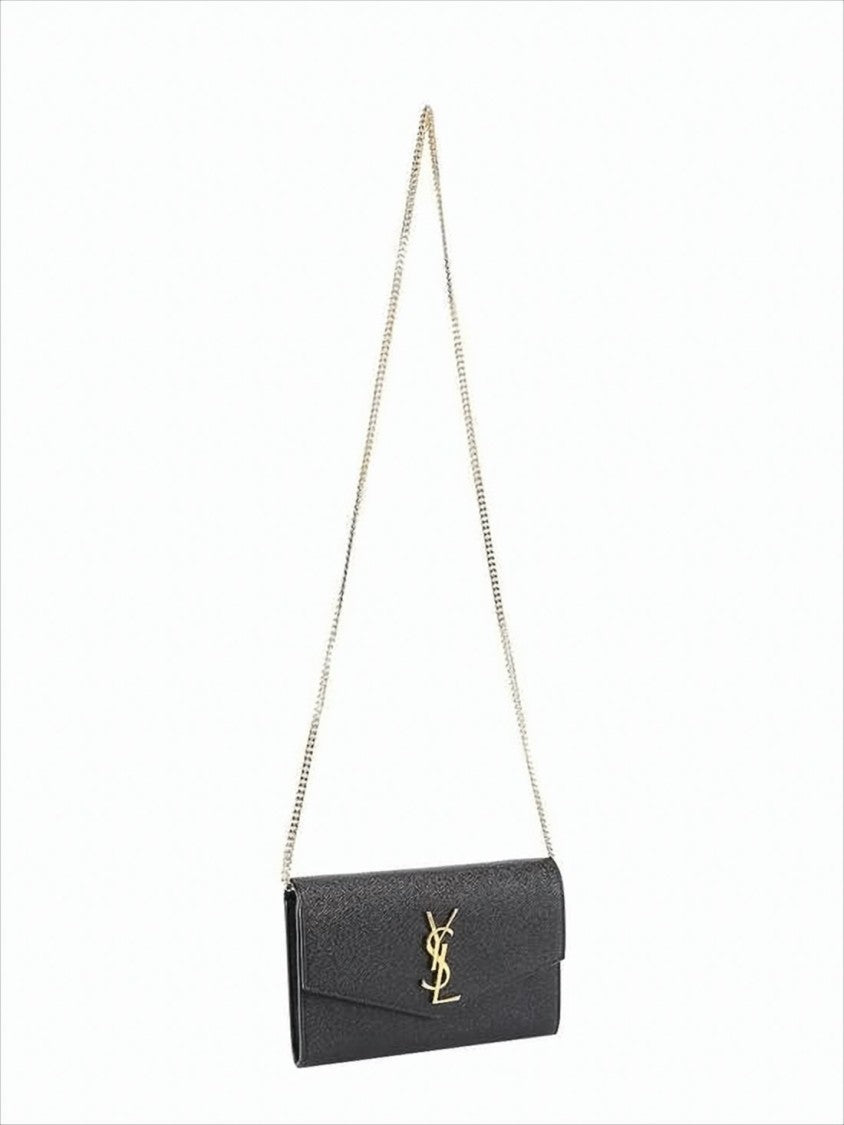 Saint Laurent Structured Calf Leather Shoulder Bag