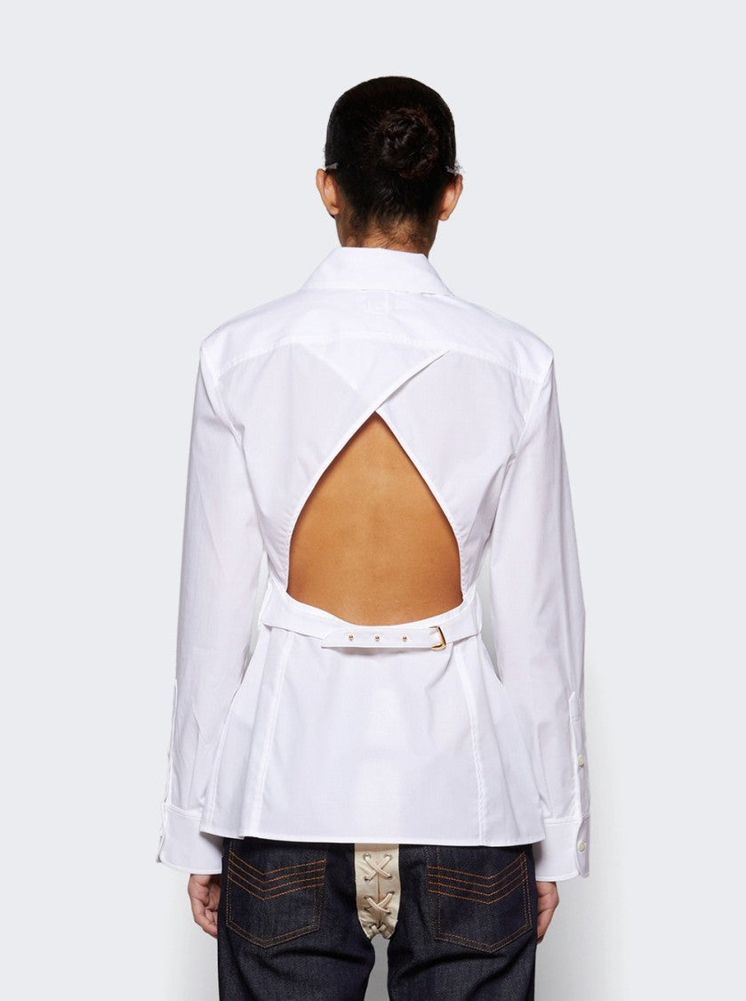 Jacquemus Long Sleeve Collared Shirt White