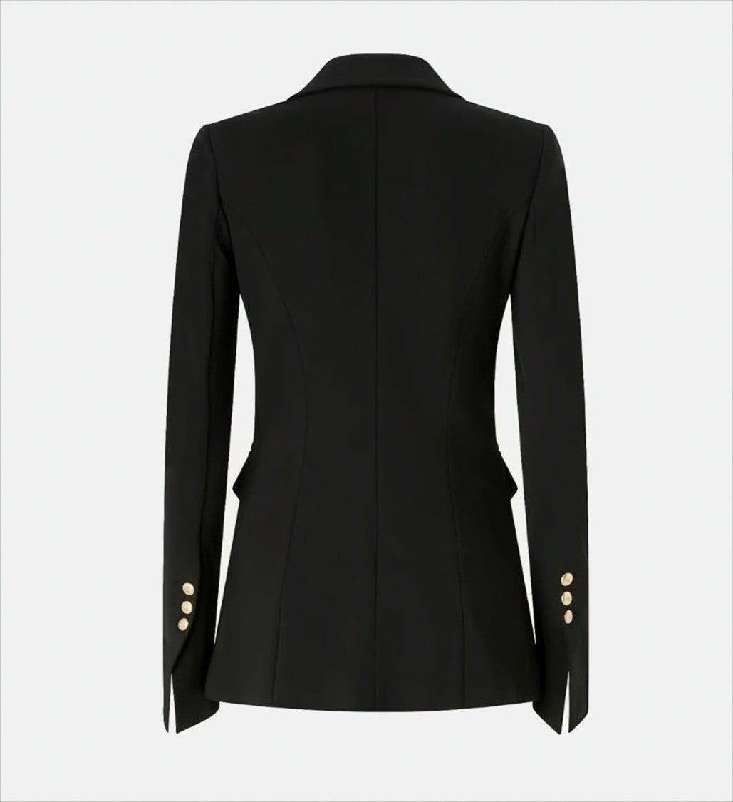 Pinko Tailored Black Blazer With Asymmetrical Double-Breasted Placket