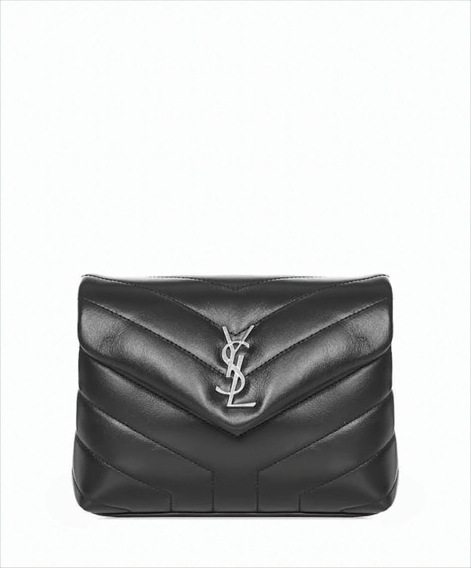 Saint Laurent Quilted Calf Leather Shoulder Bag With Adjustable Strap