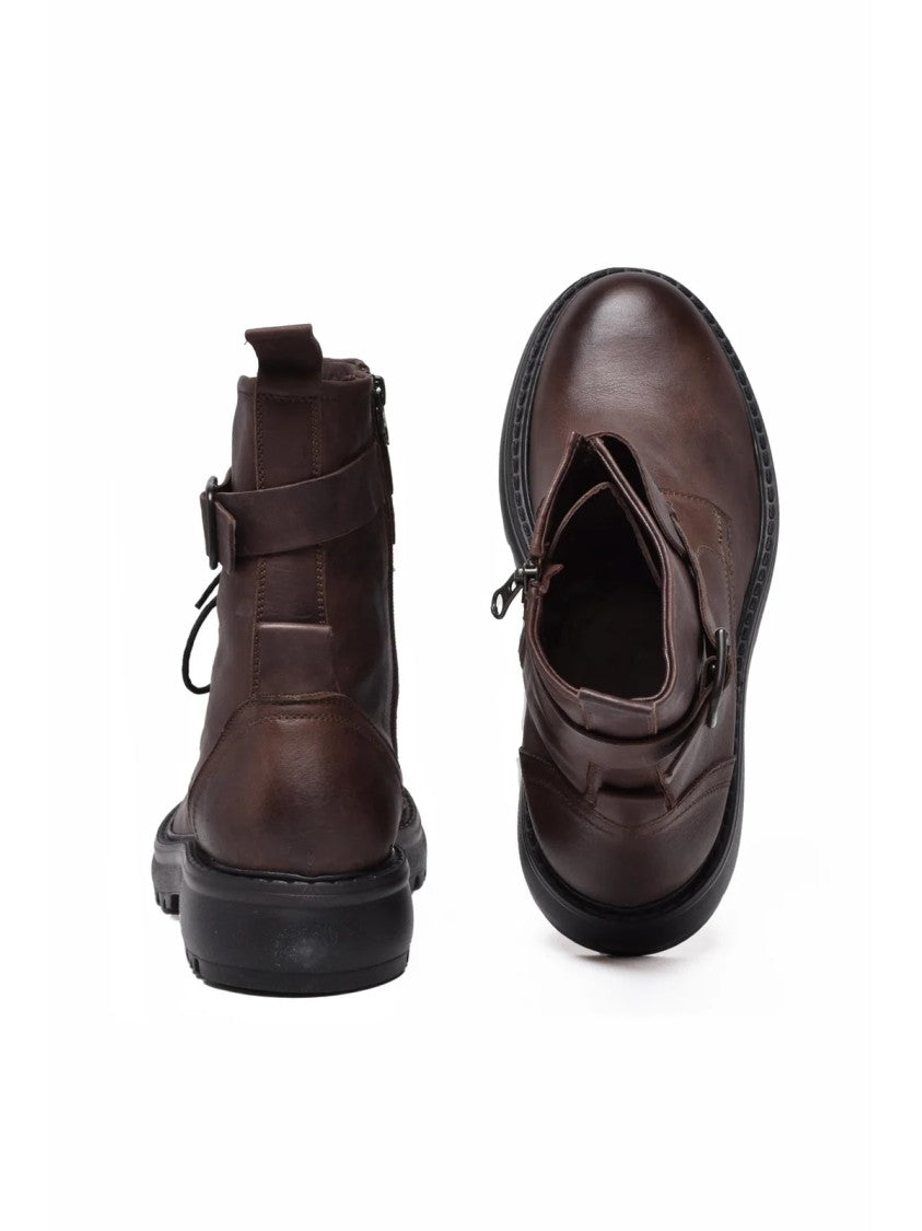 Giancarlo Desenzano Brown Leather Zip Ankle Boots