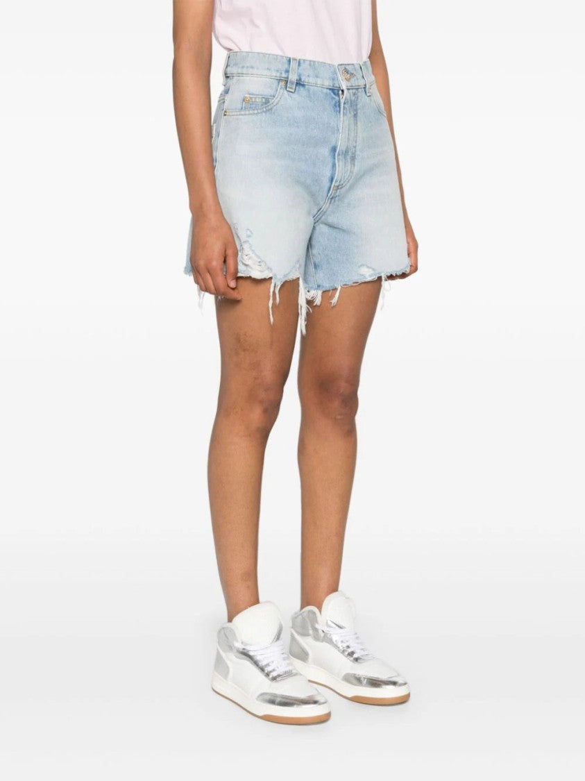 Balmain High-Rise Denim Shorts
