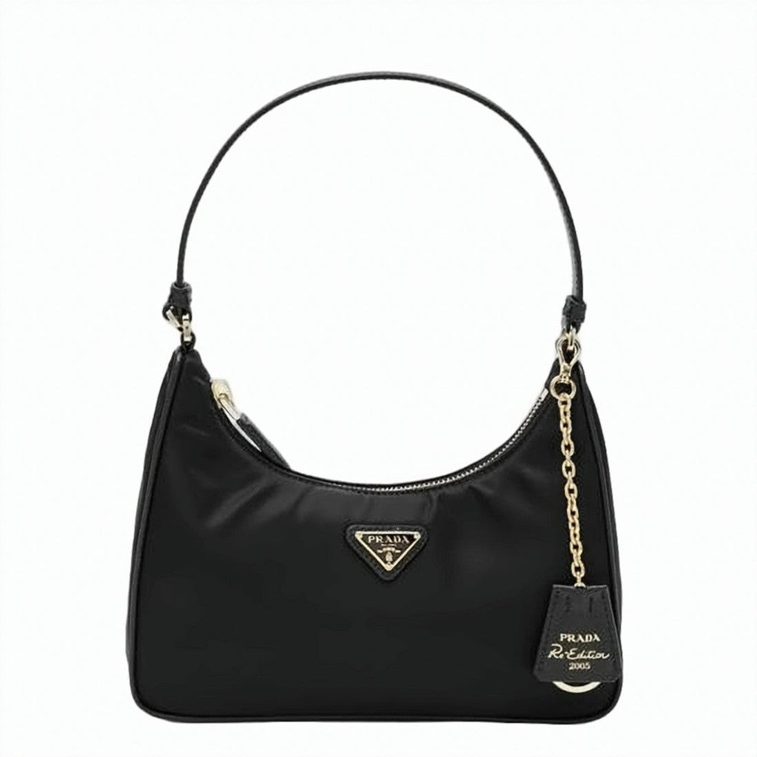 Prada Minimalist Black Tote Bag With Subtle Logo Plaque