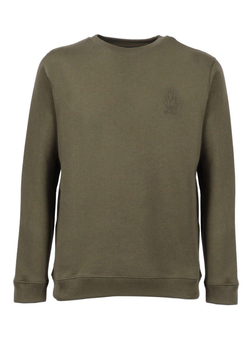 Dondup Crewneck Sweatshirt In Olive Green