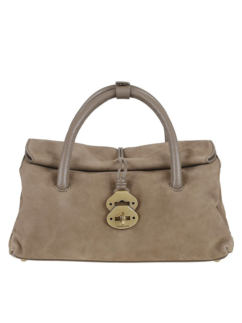 Zanellato Calf Leather Crossbody Bag With Gold-Tone Clasp