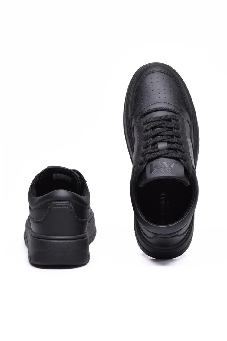 Antony Morato Black Polyurethane Rubber Men's Lace-Up Sneakers