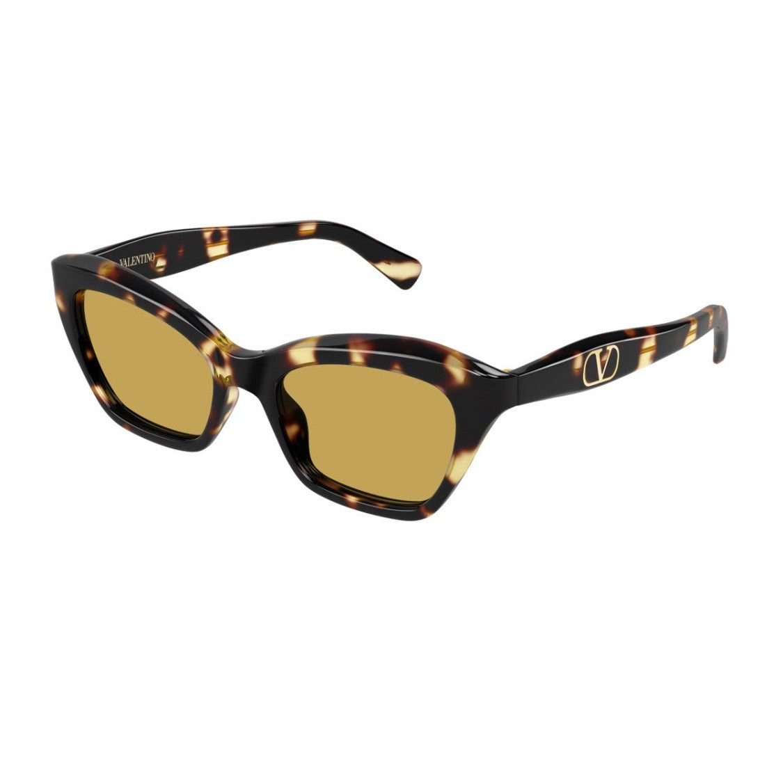 Valentino Havana Linea V Logo Recycled Acetate Cat-Eye Sunglasses