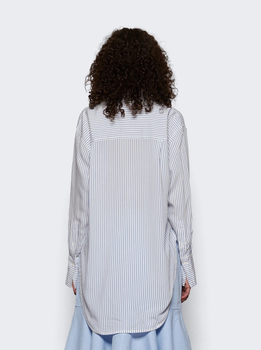 Victoria Beckham Wrap Tuck Detail Blouse White And Regatta