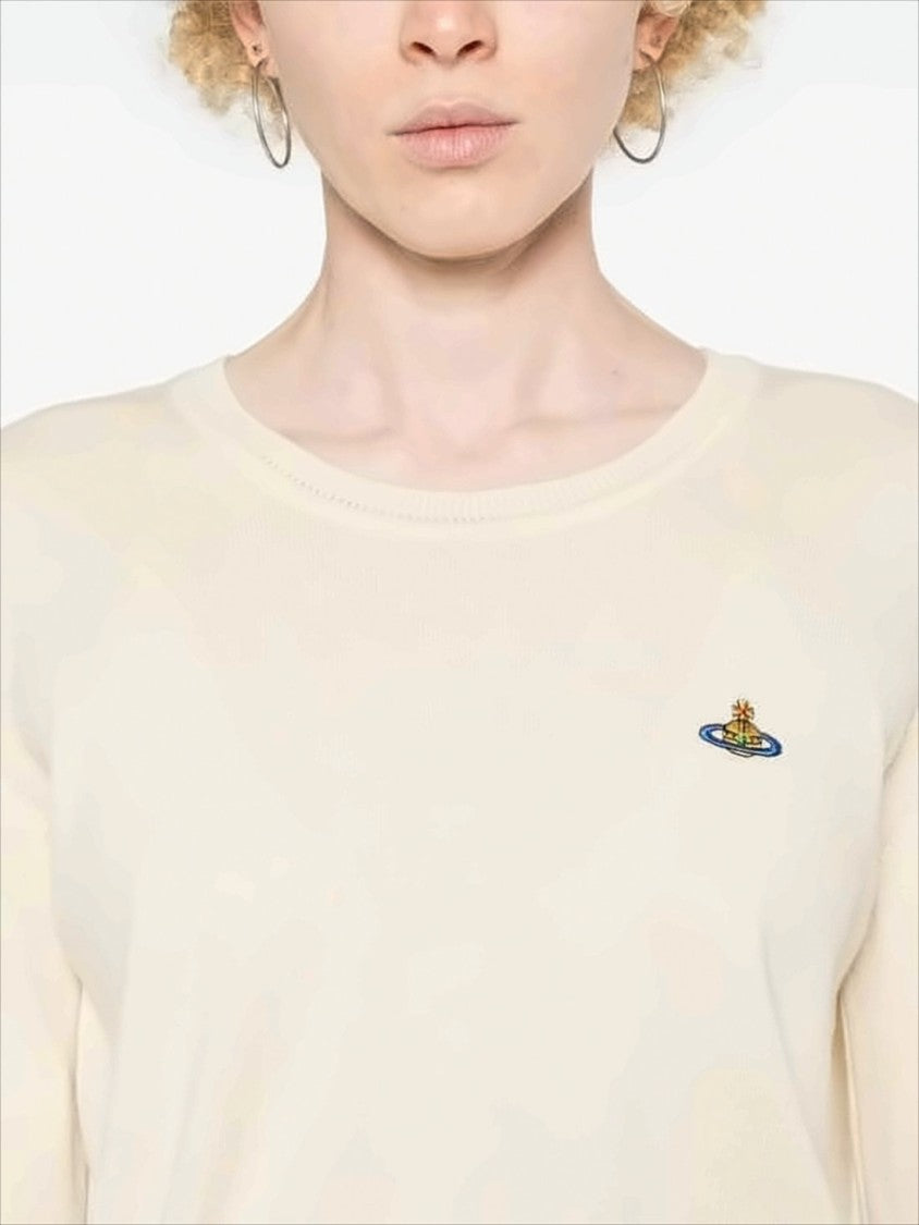 Vivienne Westwood Classic Crew Neck Sweater With Embroidered Emblem