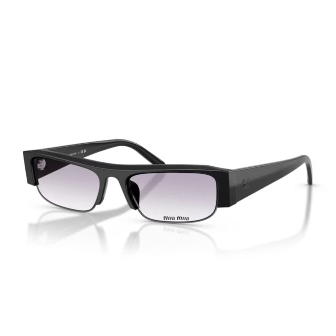 Miu Miu Black Miu Miu Acetate Rectangular Sunglasses