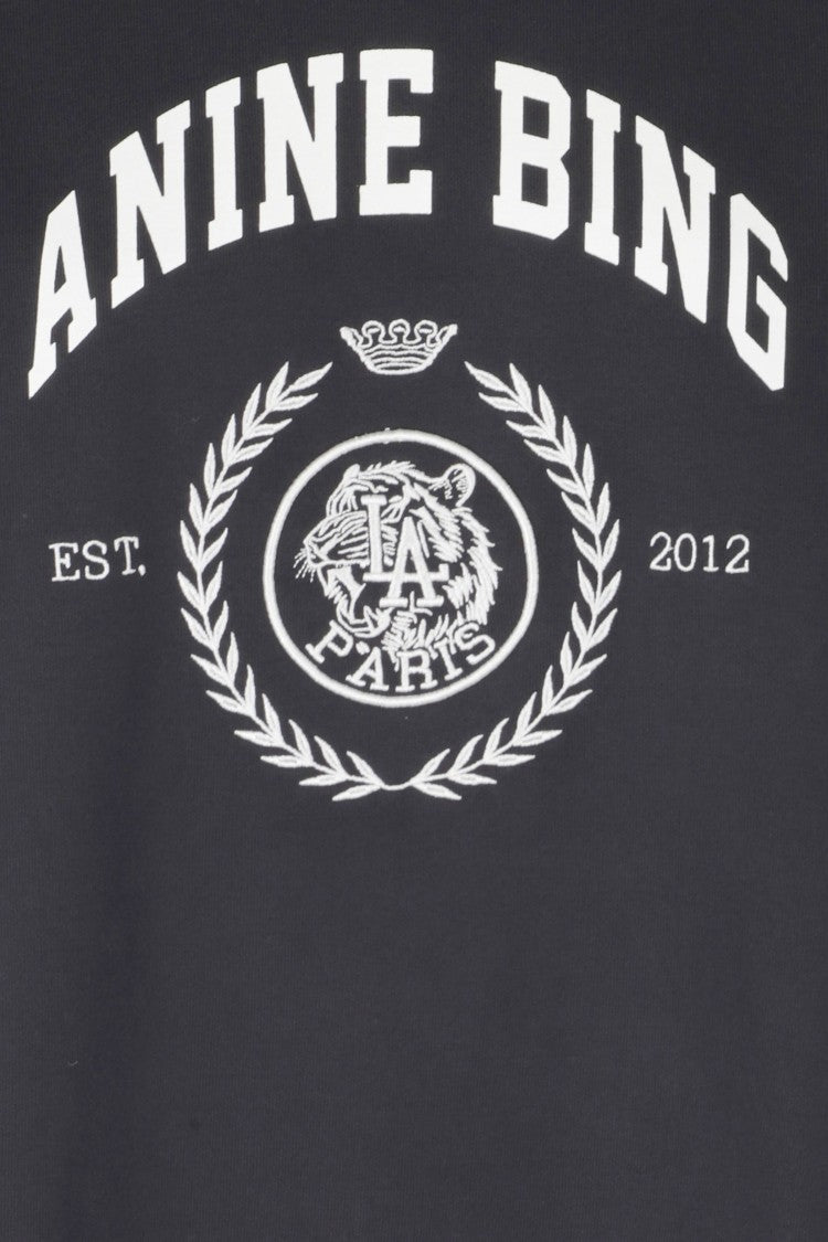 Anine Bing Vintage Miles Collegiate Oversized Brushed Cotton Sweatshirt