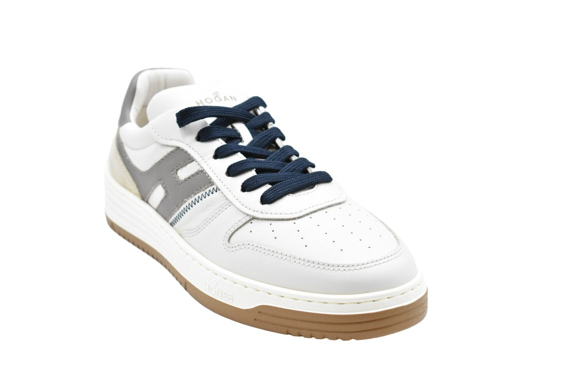 Hogan Basketball-Inspired Leather Sneakers With Suede Accents