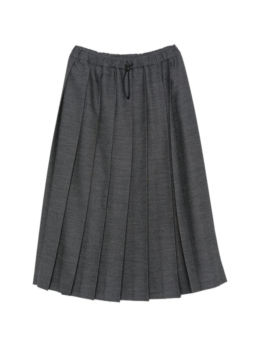 Fabiana Filippi Black Pleated Drawstring Midi Skirt