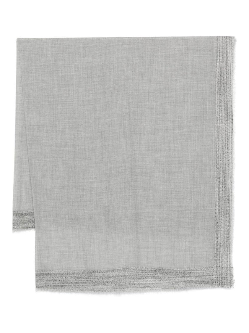Faliero Sarti Refined Grey Scarf In Wool-Silk-Cashmere Blend