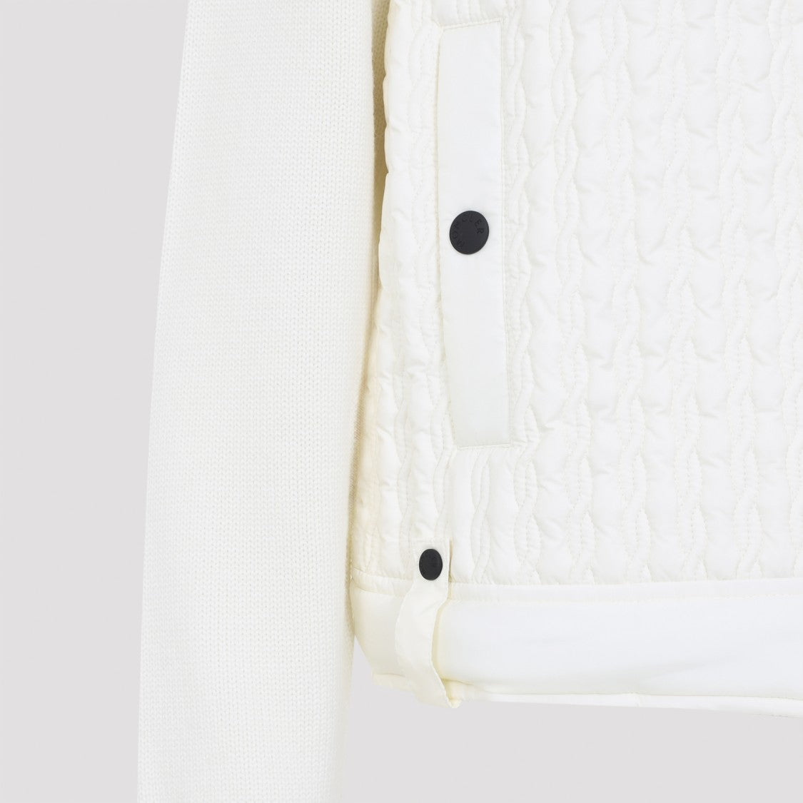 Moncler Grenoble Natural White Virgin Wool Cardigan