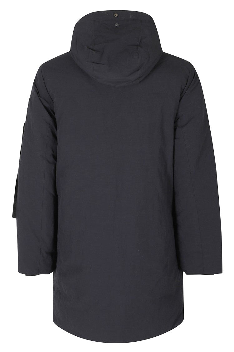 Outhere Technical Cotton Long Parka With Front Zip Closure And Hood