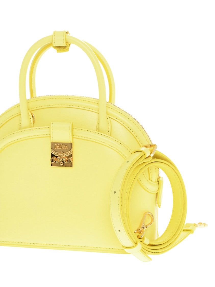 Mcm Anna Logo Plaque Tote Bag