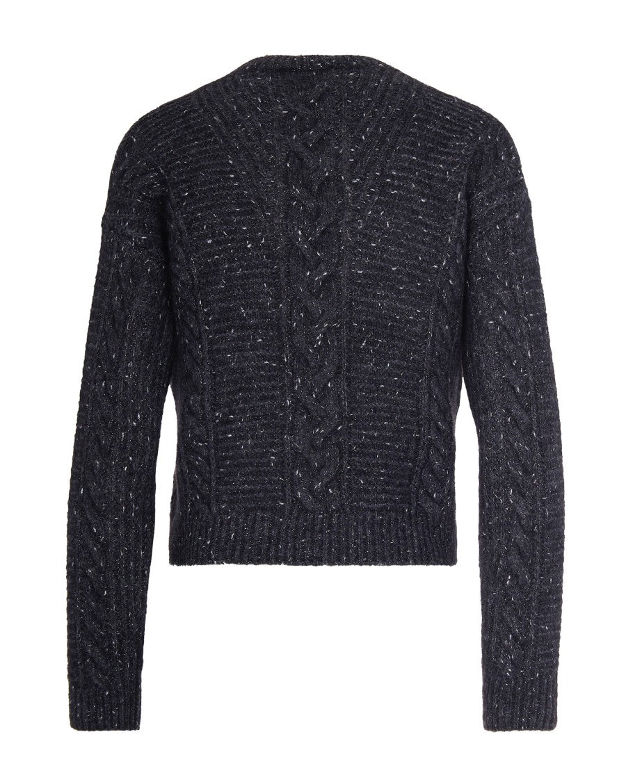 Max Mara Cropped Boxy Sweater With Textured Cable Knit