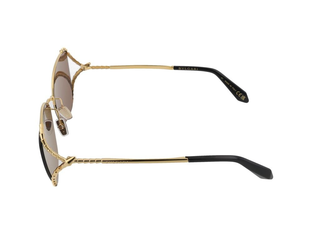 Bulgari Oversized Square Frame Gold-Tone Accent Sunglasses