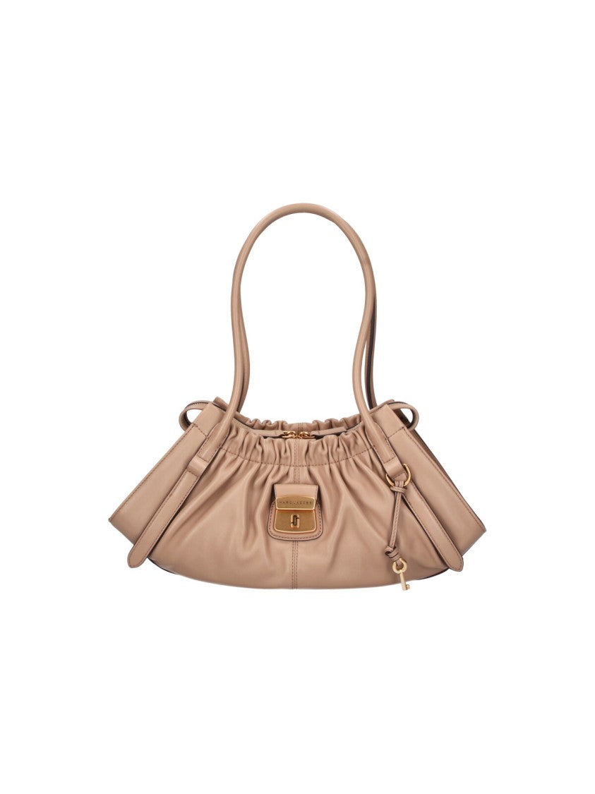 Marc Jacobs Ruched Leather Shoulder Bag With Padlock Charm