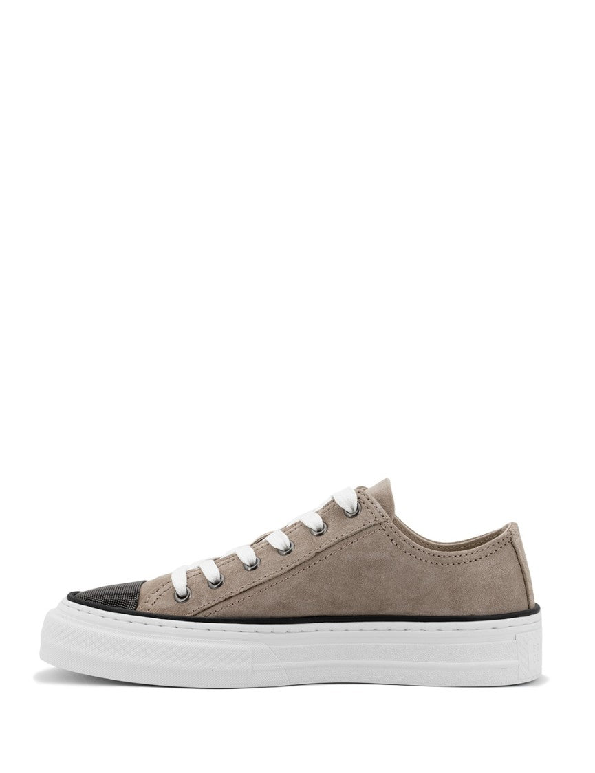 Brunello Cucinelli Walnut Sneakers With Jewelry Embroidery