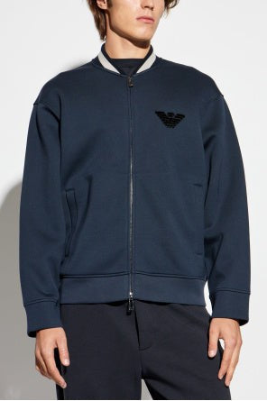 Emporio Armani Knitted Bomber Collar Zip Sweatshirt