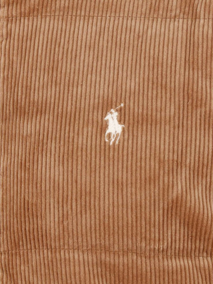Polo Ralph Lauren Brown Corduroy High Collar Zip Down Jacket