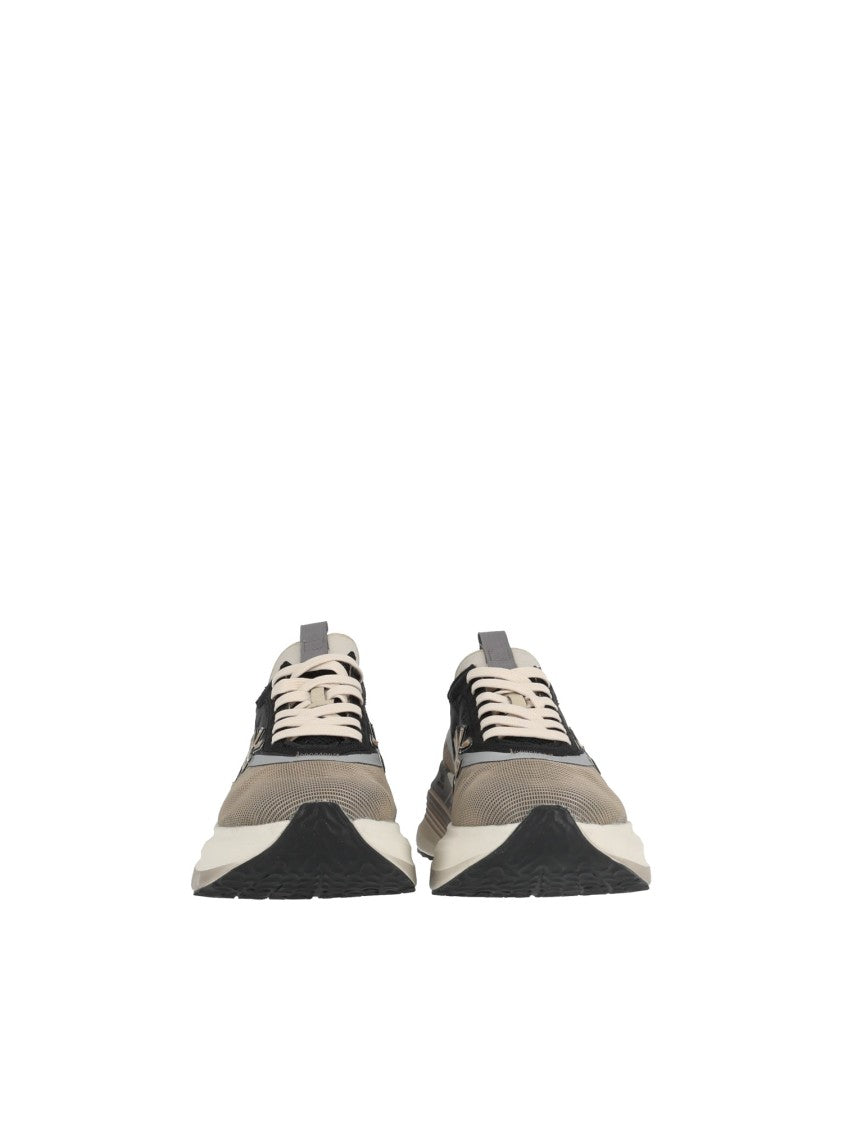 Premiata Hill0.1 Black Gold Sculpted Sneakers