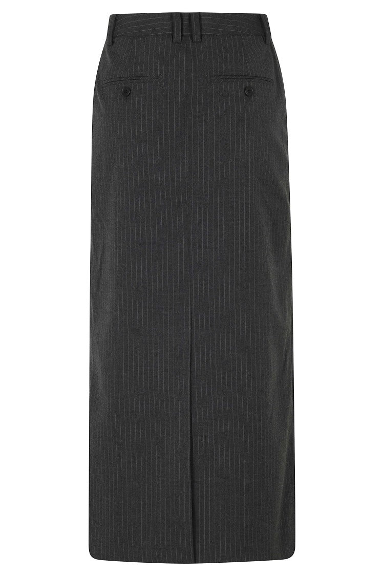 Dunst Charcoal Gray Long Skirt With Minimalist H-Line Silhouette