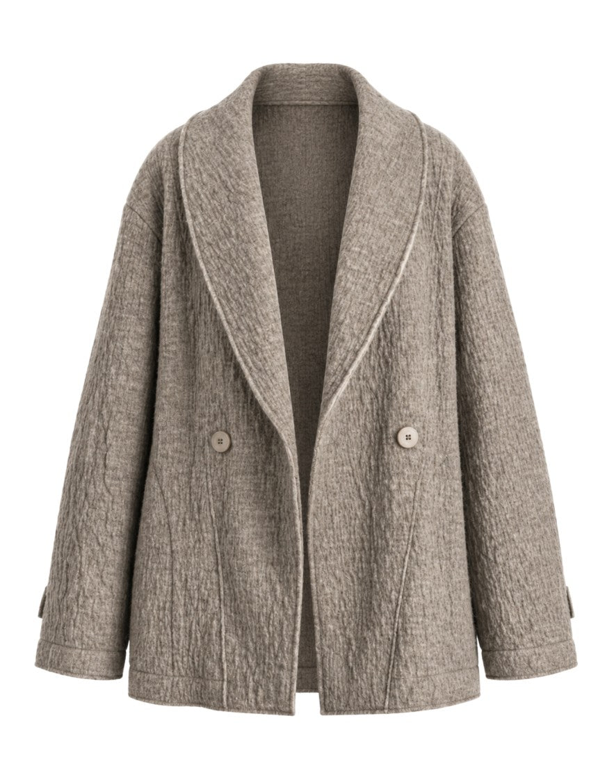 Transit Taupe Virgin Wool Double-Breasted Blazer