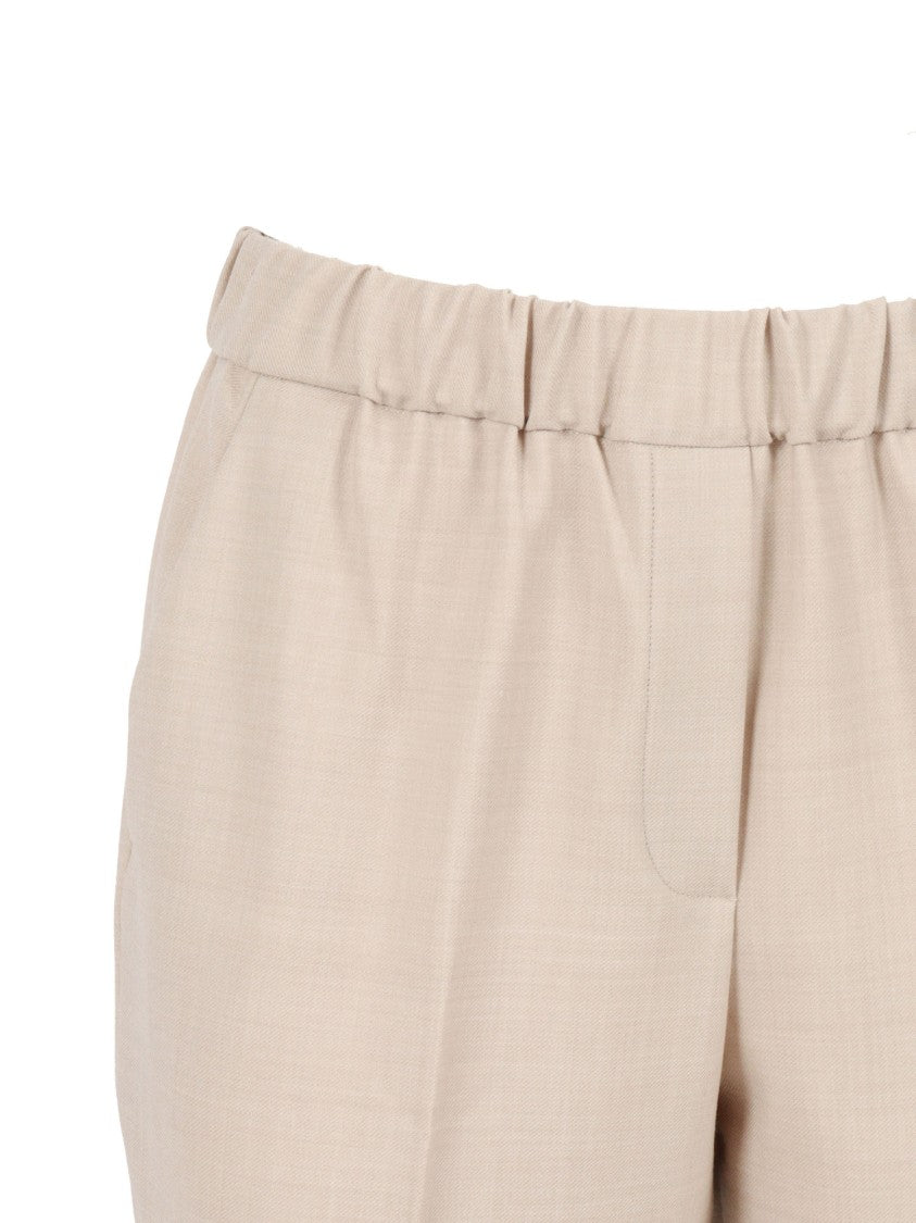 Antonelli Beige Relaxed Fit Trousers With Tailored Silhouette