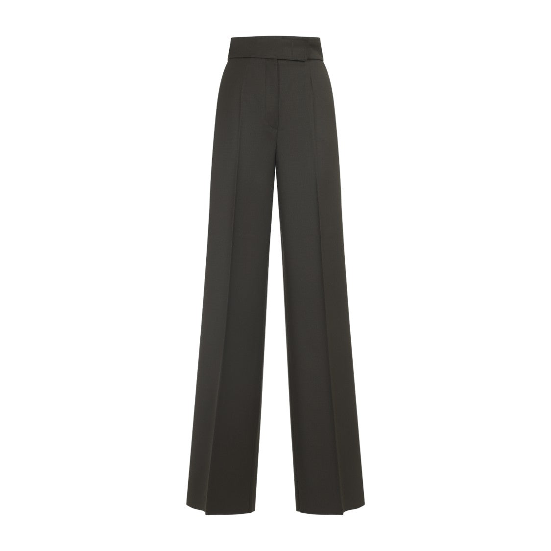 Max Mara Wide-Leg Moss Green Virgin Wool Pants