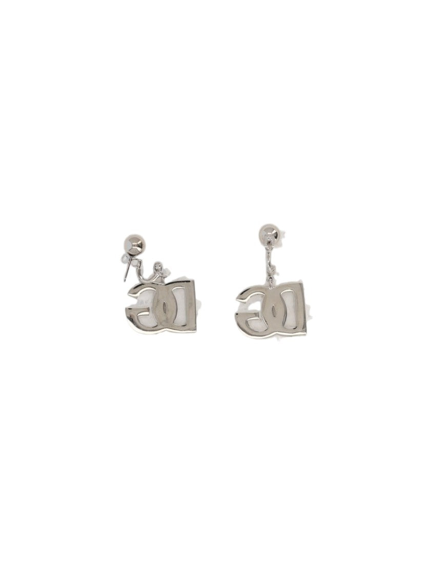 Dolce & Gabbana Interlocking Letter Motif Silver Earrings