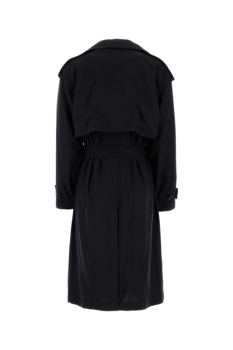 Bottega Veneta Black Wool Trench Coat