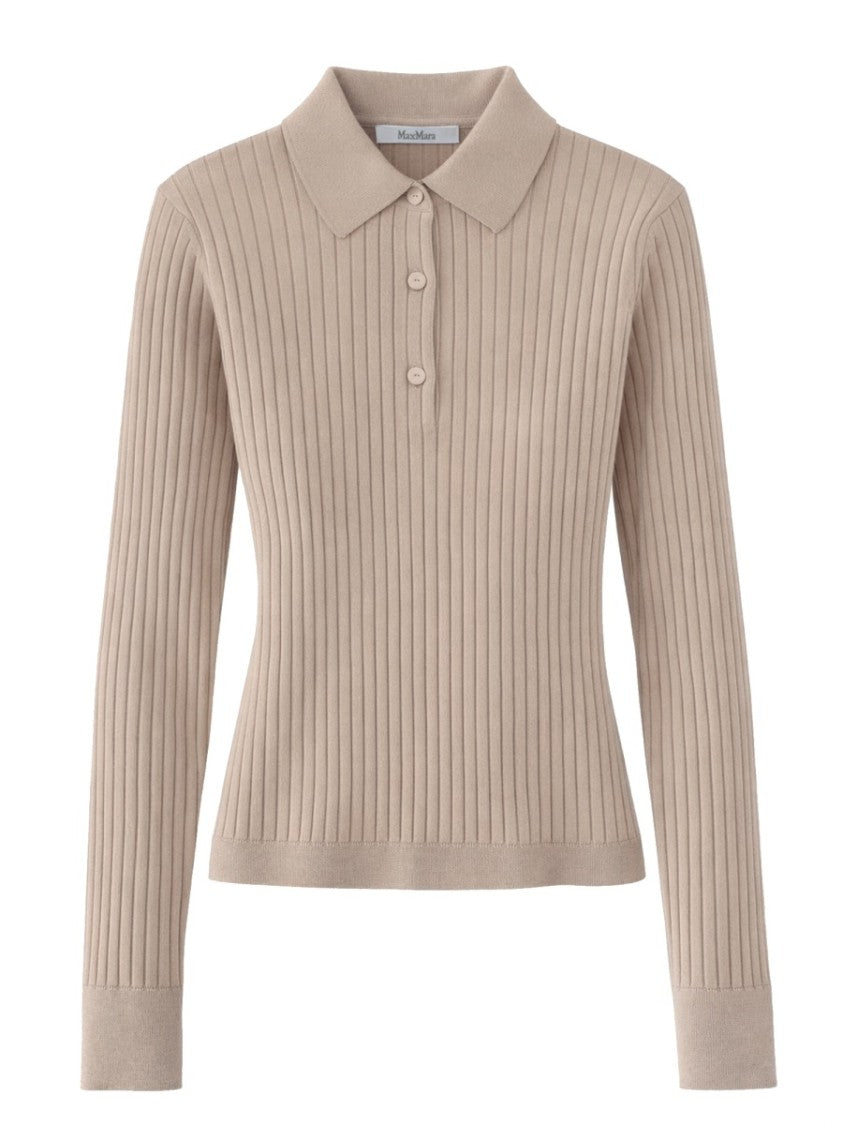 Max Mara Ribbed Cashmere-Blend Polo Shirt