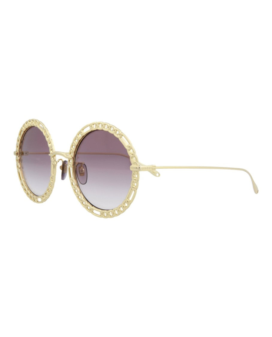 Gucci Round/Oval-Frame Metal Sunglasses