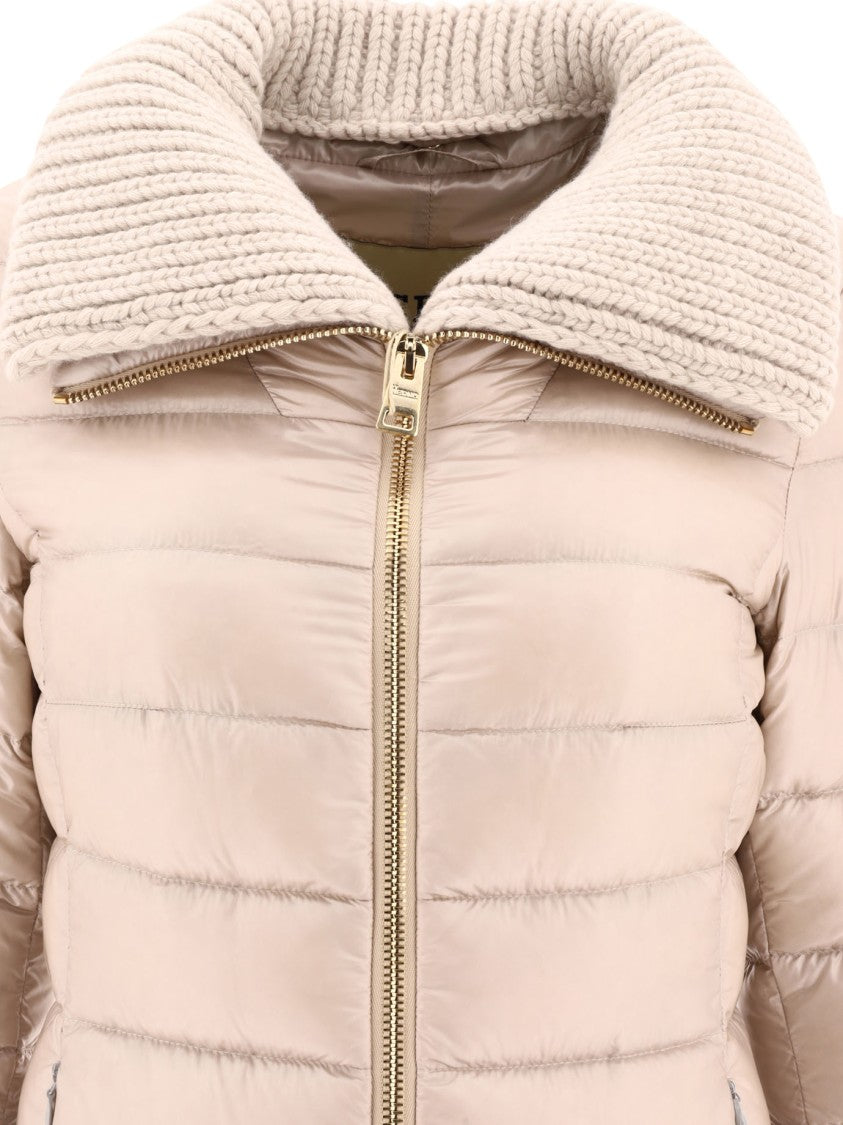 Herno Long Down Jacket With Removable Wool Collar