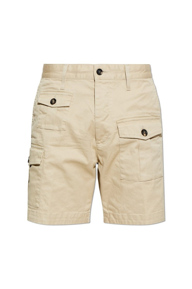 Dsquared2 Beige Flap-Pocket Cargo Shorts