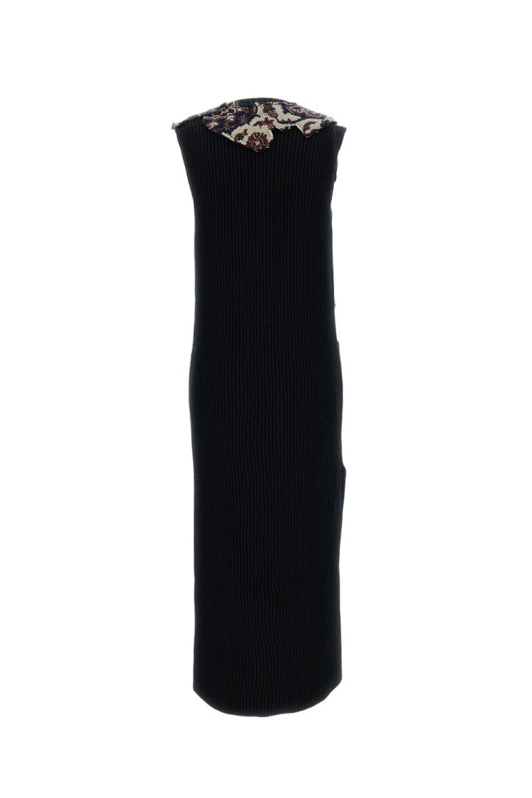 Durazzi Milano Button-Front Ribbed Wool Long Knit Vest