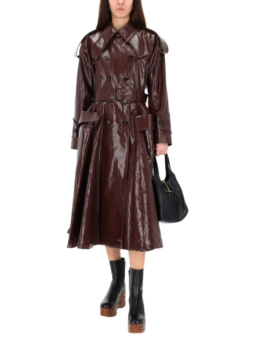 Chloé Belted Dark Brown Linen Coat
