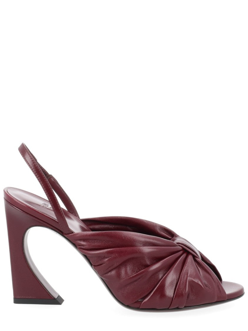 Fendi Arco Knotted Leather Slingback Pumps