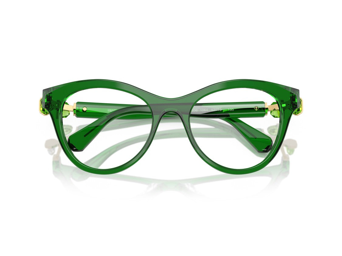 Swarovski Green 0Sk2036 Translucent Cat-Eye Sunglasses