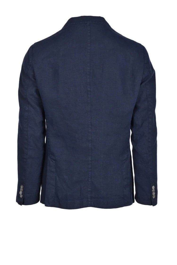 Boss Unlined Linen Blazer - Blue