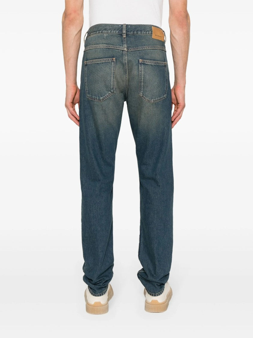 Isabel Marant Straight-Leg Denim Pants With Subtle Fading